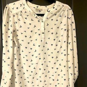 White polyester long sleeve blouse
